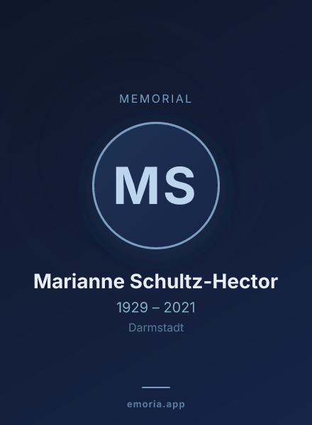 Memorial portrait of Marianne Schultz-Hector