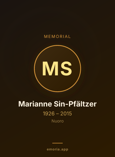Memorial portrait of Marianne Sin-Pfältzer