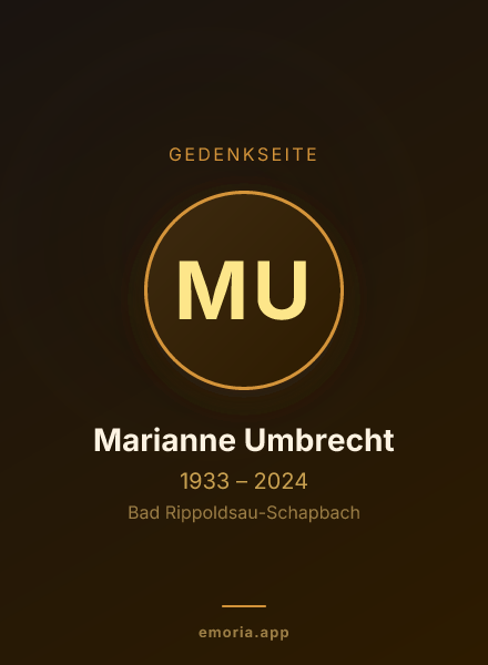 Gedenkportrait von Marianne Umbrecht