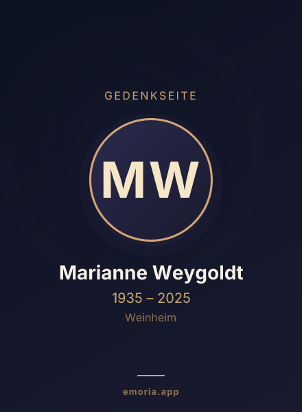 Gedenkportrait von Marianne Weygoldt