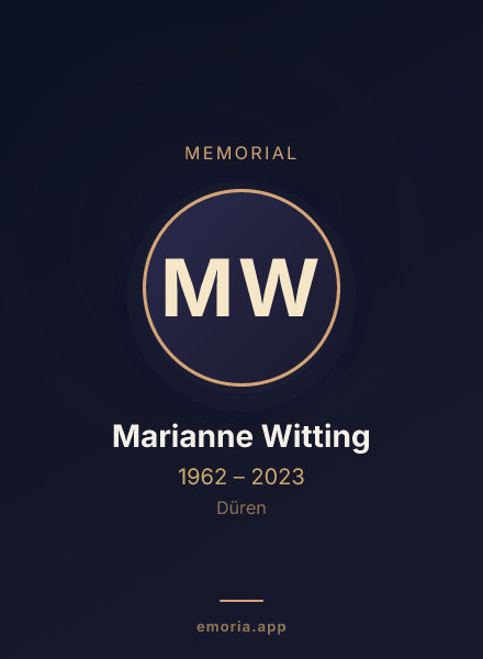 Memorial portrait of Marianne Witting