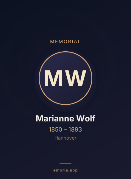 Memorial portrait of Marianne Wolf