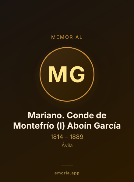 Memorial portrait of Mariano. Conde de Montefrío (I) Aboín García
