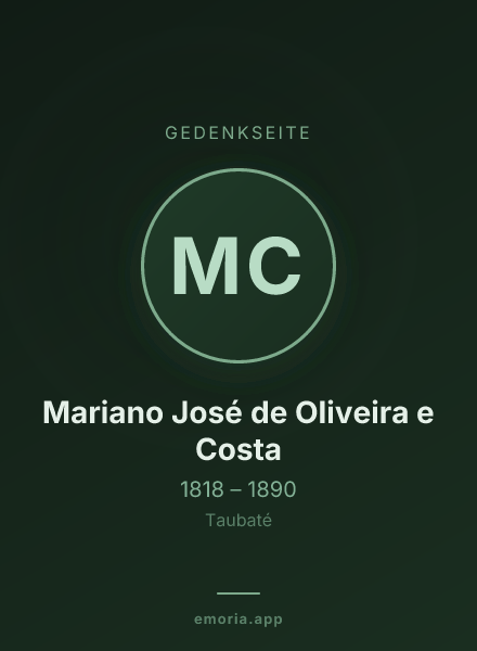 Gedenkportrait von Mariano José de Oliveira e Costa