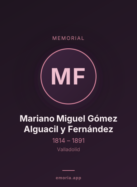 Memorial portrait of Mariano Miguel Gómez Alguacil y Fernández