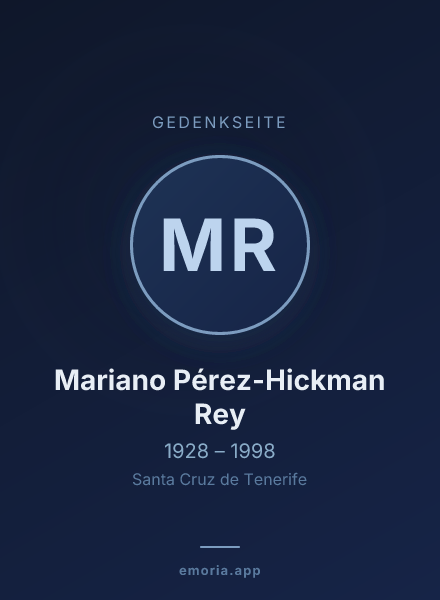 Gedenkportrait von Mariano Pérez-Hickman Rey
