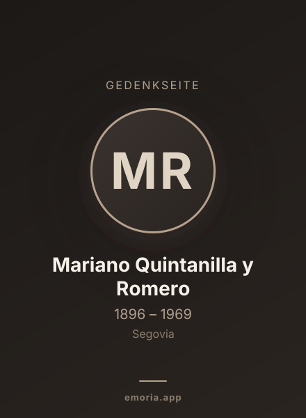 Gedenkportrait von Mariano Quintanilla y Romero