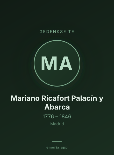 Gedenkportrait von Mariano Ricafort Palacín y Abarca