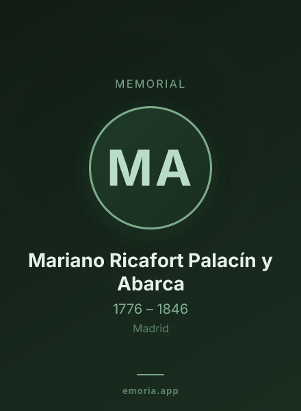 Memorial portrait of Mariano Ricafort Palacín y Abarca