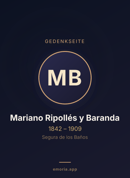 Gedenkportrait von Mariano Ripollés y Baranda