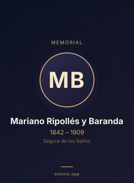 Memorial portrait of Mariano Ripollés y Baranda