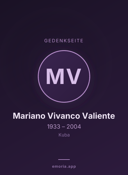 Gedenkportrait von Mariano Vivanco Valiente