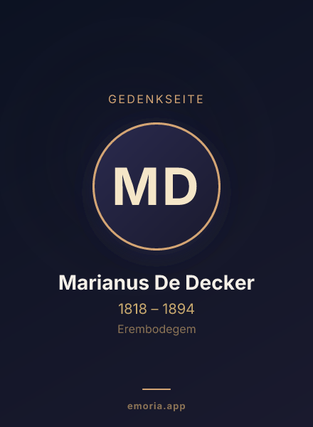 Gedenkportrait von Marianus De Decker