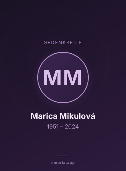 Gedenkportrait von Marica Mikulová