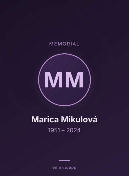 Memorial portrait of Marica Mikulová