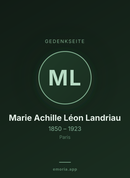 Gedenkportrait von Marie Achille Léon Landriau