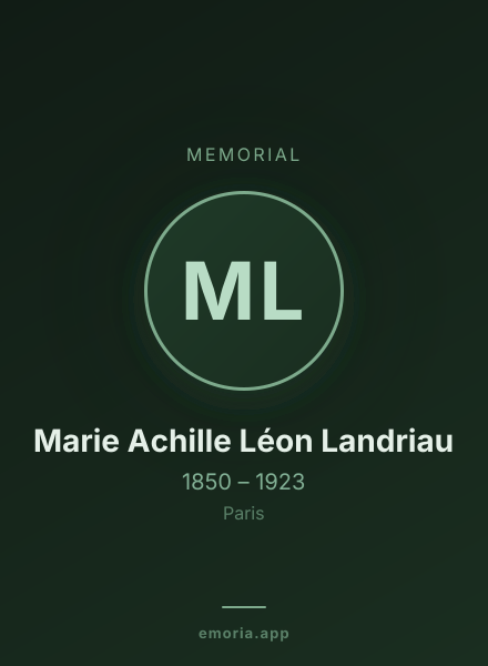 Memorial portrait of Marie Achille Léon Landriau