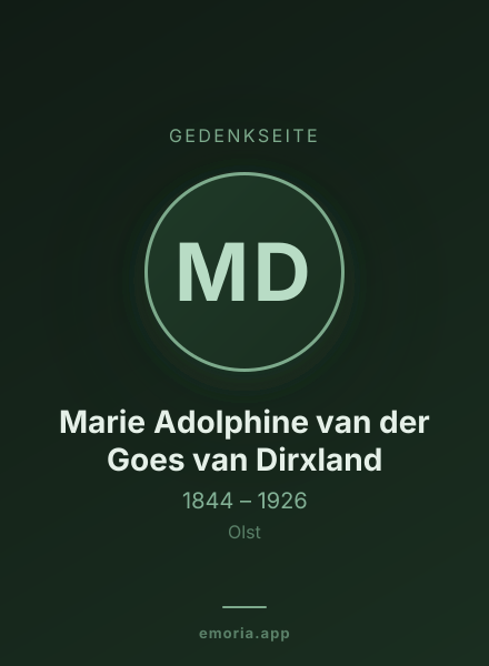Gedenkportrait von Marie Adolphine van der Goes van Dirxland