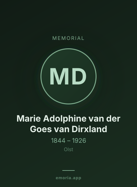 Memorial portrait of Marie Adolphine van der Goes van Dirxland