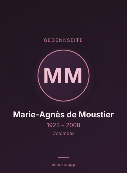 Gedenkportrait von Marie-Agnès de Moustier