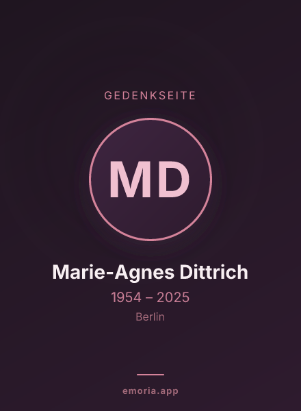 Gedenkportrait von Marie-Agnes Dittrich