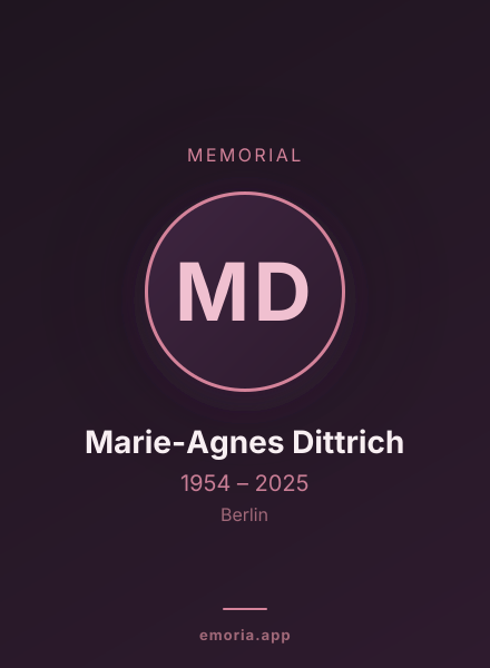 Memorial portrait of Marie-Agnes Dittrich