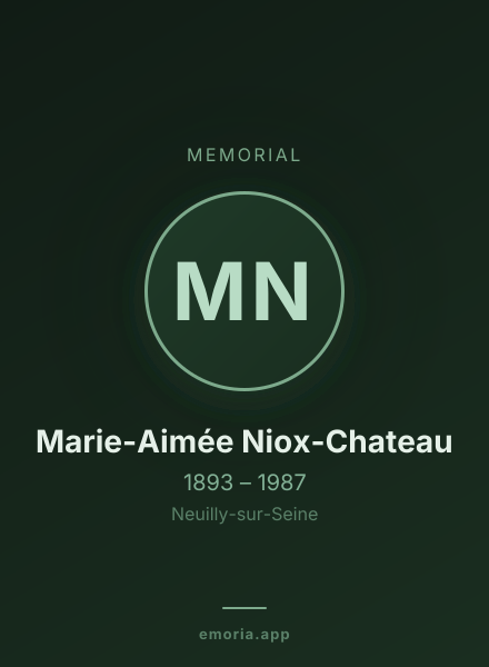 Memorial portrait of Marie-Aimée Niox-Chateau