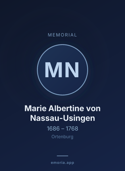 Memorial portrait of Marie Albertine von Nassau-Usingen