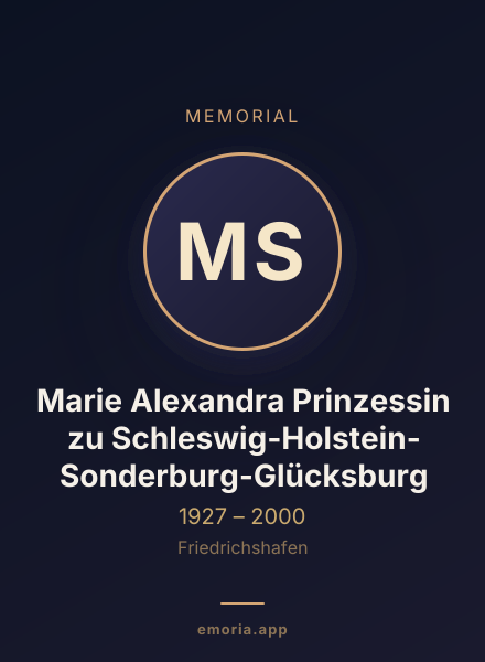 Memorial portrait of Marie Alexandra Prinzessin zu Schleswig-Holstein-Sonderburg-Glücksburg