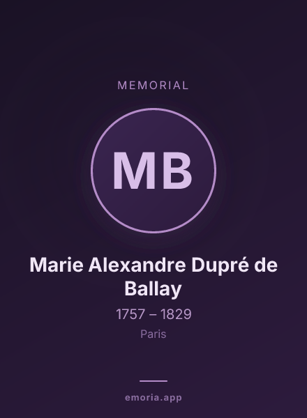 Memorial portrait of Marie Alexandre Dupré de Ballay