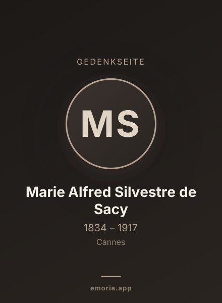 Gedenkportrait von Marie Alfred Silvestre de Sacy