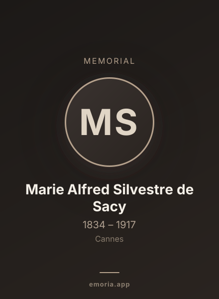 Memorial portrait of Marie Alfred Silvestre de Sacy
