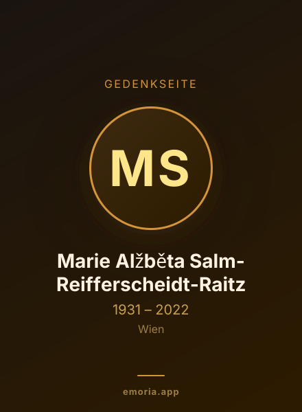 Gedenkportrait von Marie Alžběta Salm-Reifferscheidt-Raitz