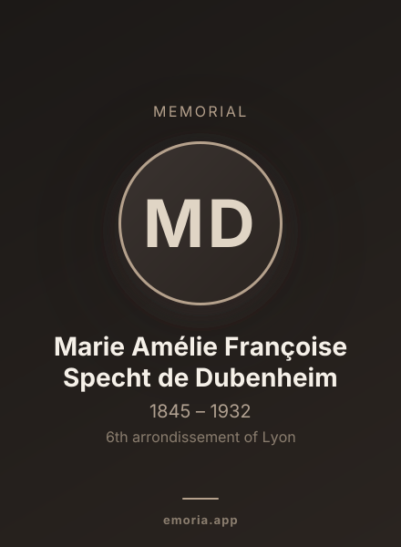 Memorial portrait of Marie Amélie Françoise Specht de Dubenheim
