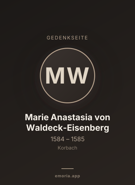 Gedenkportrait von Marie Anastasia von Waldeck-Eisenberg