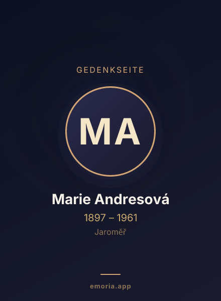 Gedenkportrait von Marie Andresová