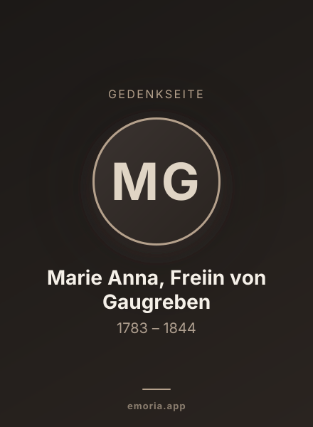 Gedenkportrait von Marie Anna, Freiin von Gaugreben