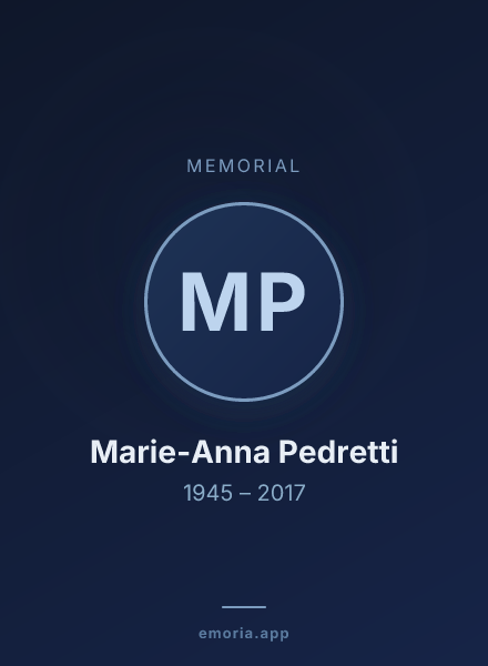 Memorial portrait of Marie-Anna Pedretti