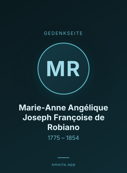 Gedenkportrait von Marie-Anne Angélique Joseph Françoise de Robiano