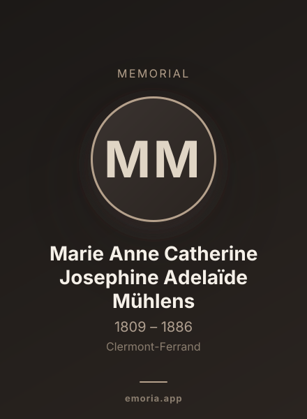 Memorial portrait of Marie Anne Catherine Josephine Adelaïde Mühlens