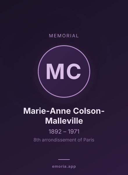 Memorial portrait of Marie-Anne Colson-Malleville