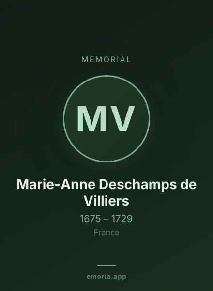 Memorial portrait of Marie-Anne Deschamps de Villiers