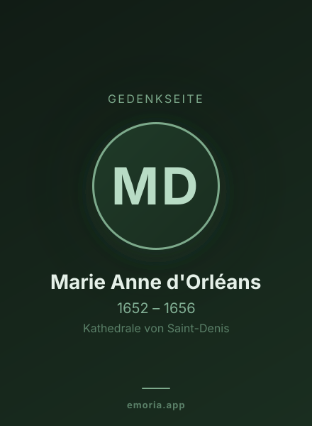 Gedenkportrait von Marie Anne d'Orléans