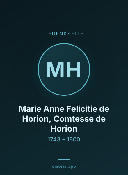 Gedenkportrait von Marie Anne Felicitie de Horion, Comtesse de Horion
