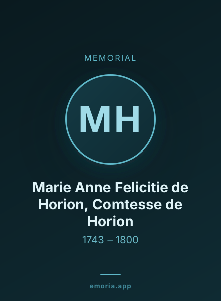 Memorial portrait of Marie Anne Felicitie de Horion, Comtesse de Horion