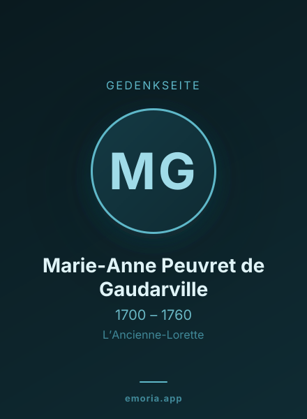 Gedenkportrait von Marie-Anne Peuvret de Gaudarville