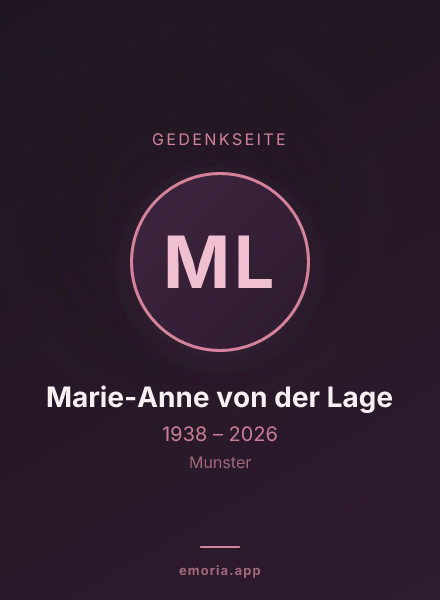 Gedenkportrait von Marie-Anne von der Lage