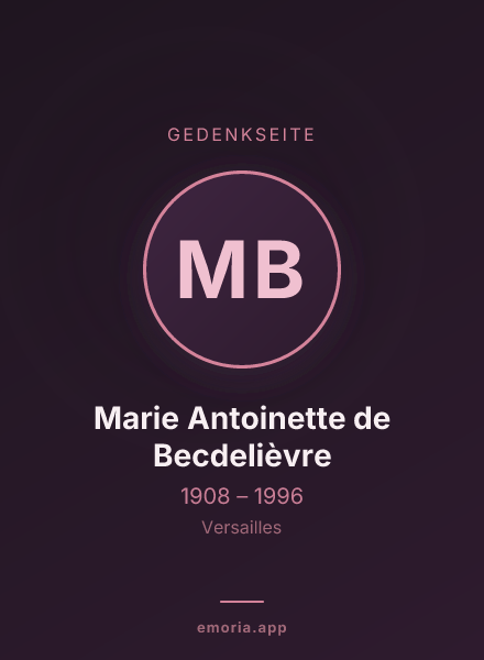 Gedenkportrait von Marie Antoinette de Becdelièvre