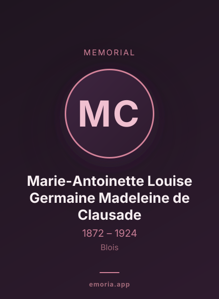 Memorial portrait of Marie-Antoinette Louise Germaine Madeleine de Clausade
