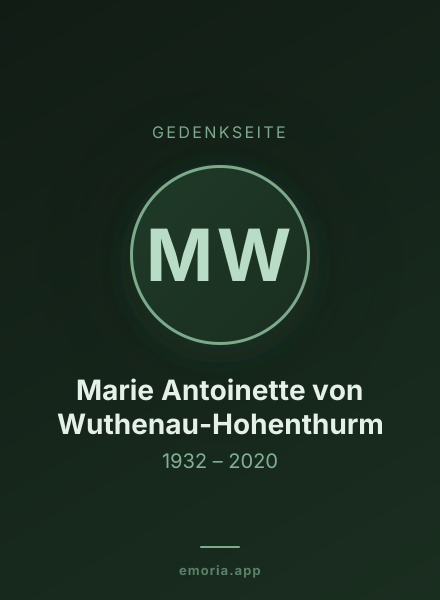 Gedenkportrait von Marie Antoinette von Wuthenau-Hohenthurm